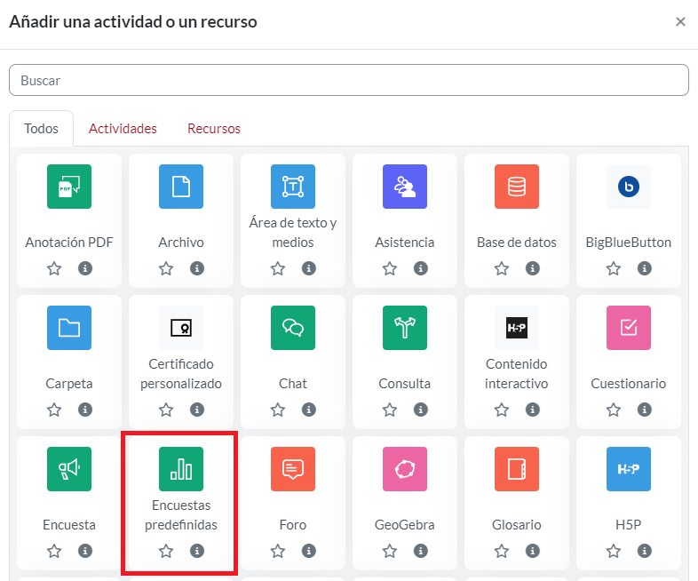 Encuesta predefinidas 
