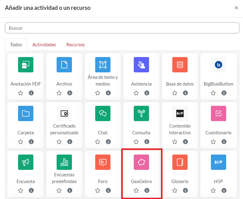 Elección de actividad