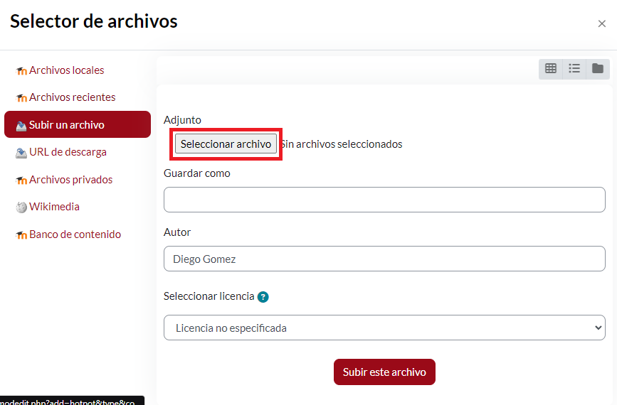 Elegir archivo
