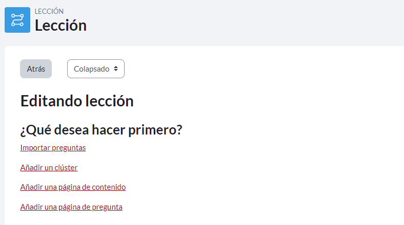 ventana de la lección