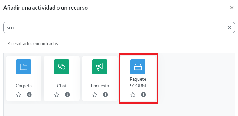añadir actividad y recursos