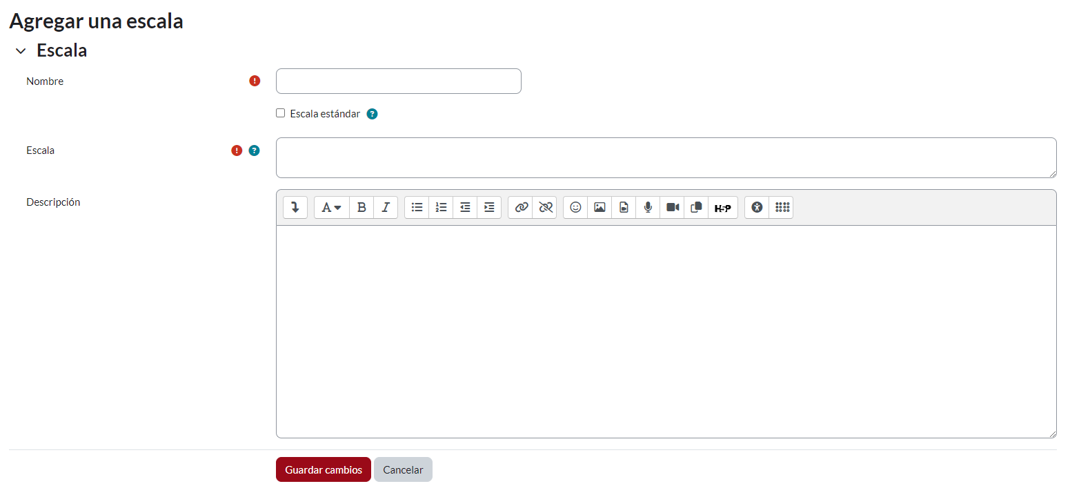 Ajustes escalas del curso.