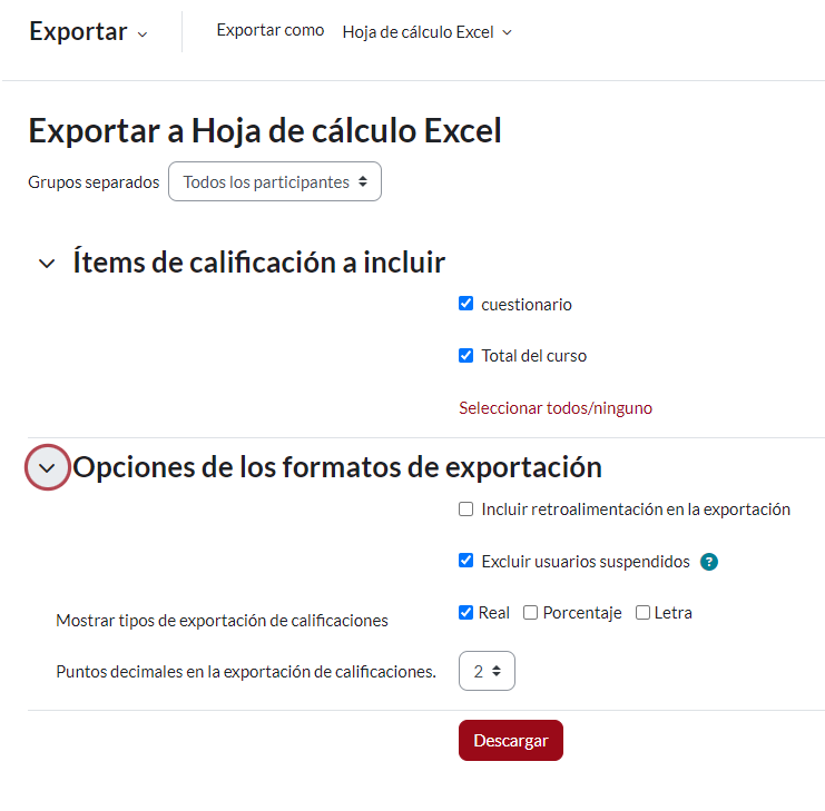 Hoja de cálculo Excel
