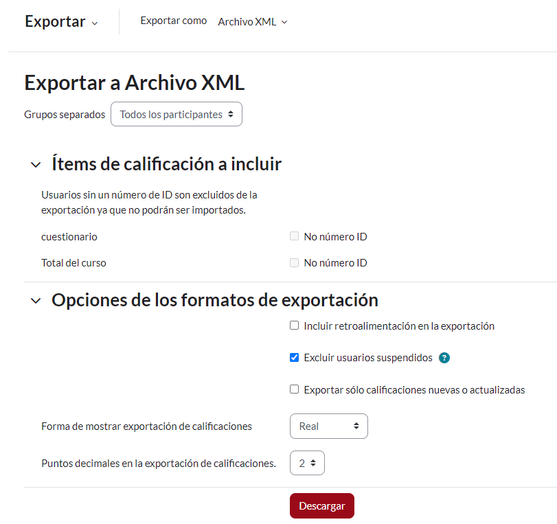 Exportar XML