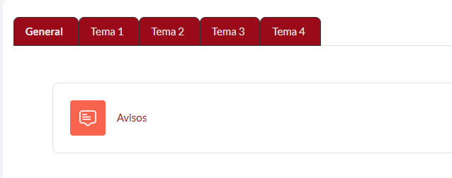 Tema en pestaña del ítem Formato de Curso