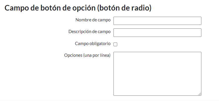 Campo Boton de Radio