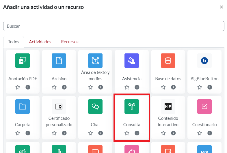 Formulario de configuración del curso