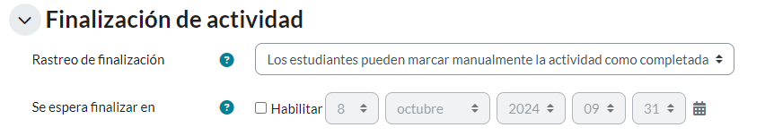 Finalizacion de actividad
