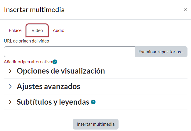 Insertar video a través de un archivo local.