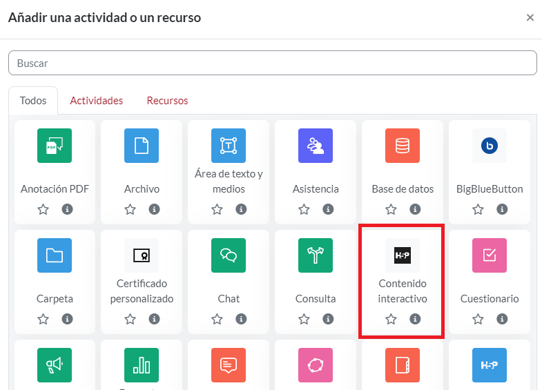 Añadir actividad o recurso