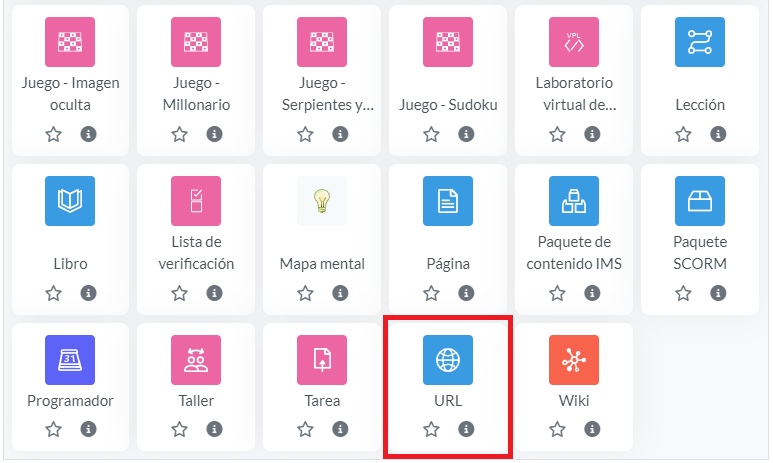 Elección de recurso URL