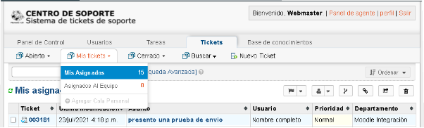 Figura 10. Asignaciones de mesa de ayuda